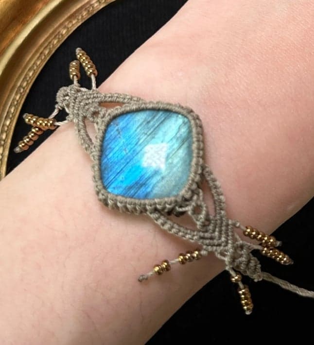 Sky-Blue Flash Macramé Bracelet