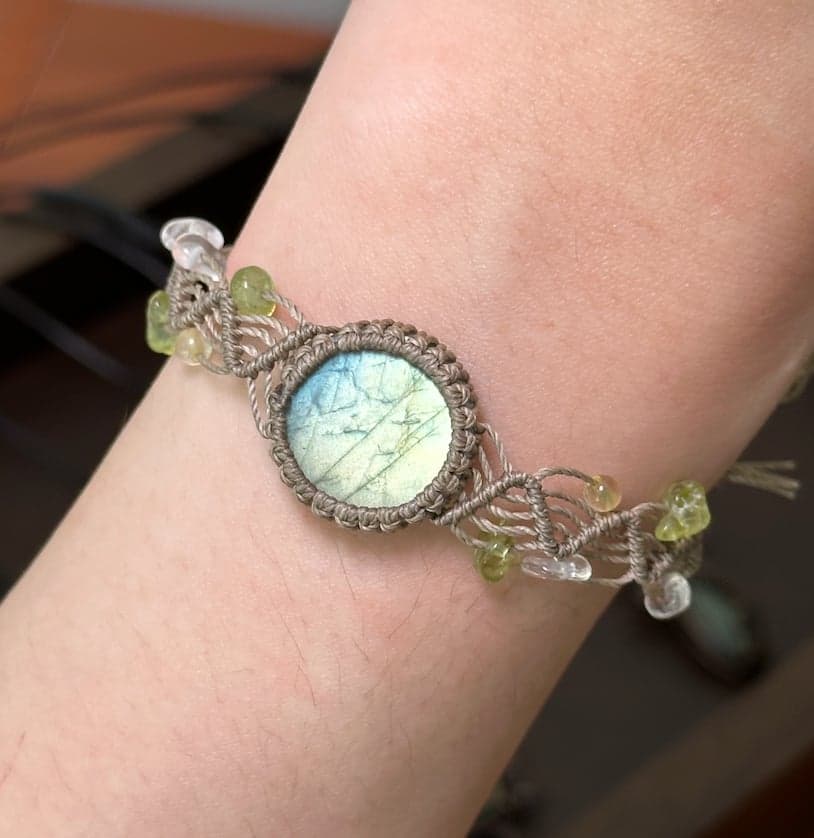Aqua Flash Macramé Bracelet (a-01)